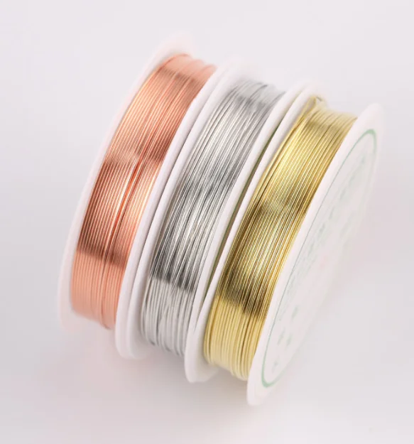 0.2mm-1mm Golden Silver Plated Copper Wire String Thread Beading Wire Necklace Bracelet Accessories For Jewelry Making DIY