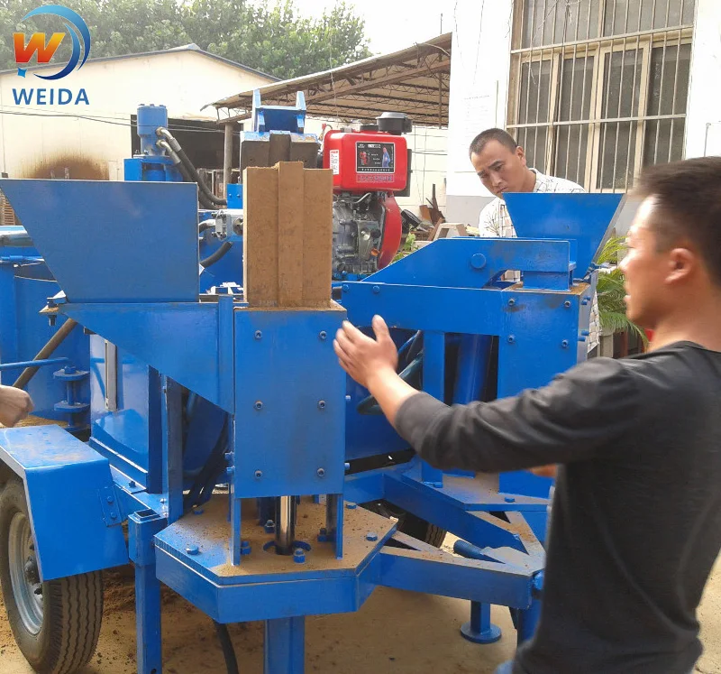  low price manual double mud clay interlocking bricks making machine
