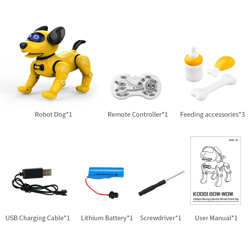 JJRC R19 Tiktok Hot Selling Intelligent Sensing Interactive Puppy RC Robot Voice Command Robotic Handstand Dancing Dog Robot