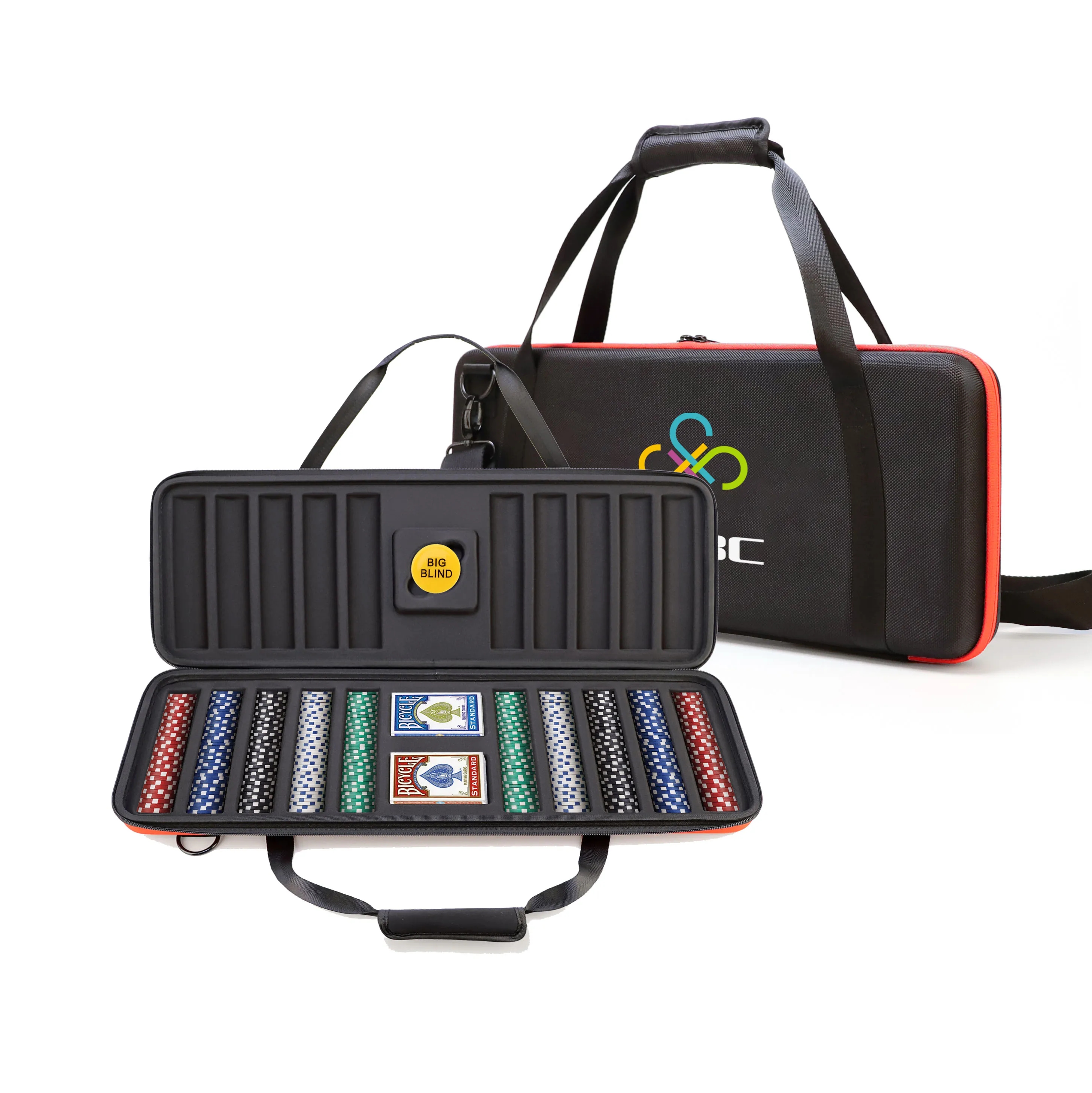 Пользовательский Портативный EVA молния 1000 набор покерных чипов коробка