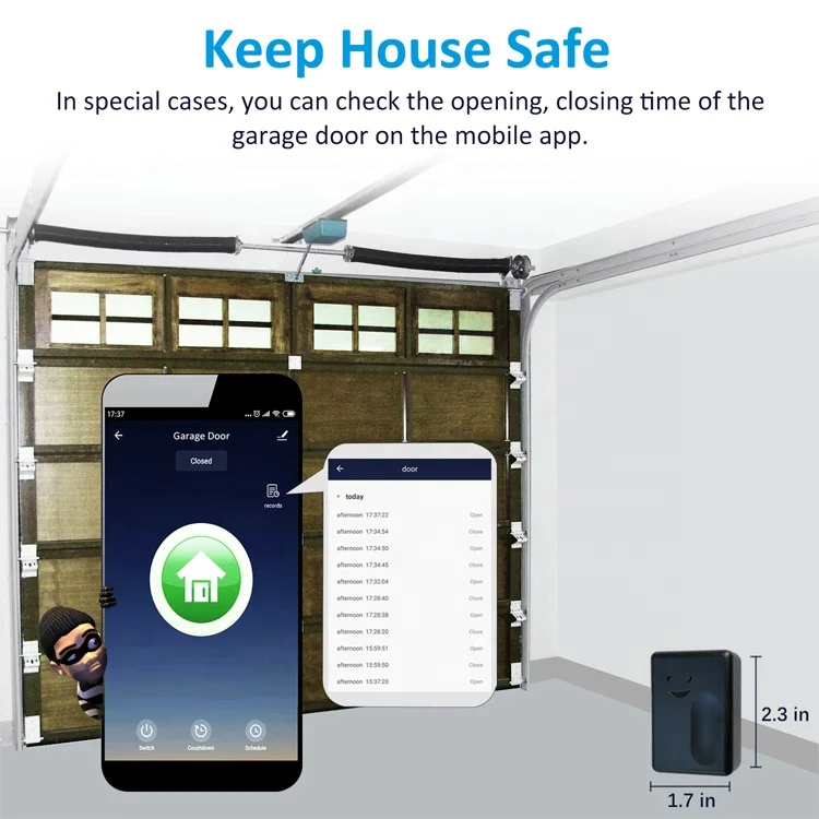 Tuya Wireless WIFI Remote Control Smart Garage Door Opener Supports Alexa and Google Home Voice Control