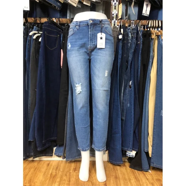 Женские брюки, женские фирменные, оптом, Oem, с высокой талией, б/у, дешевые женские обтягивающие джинсы