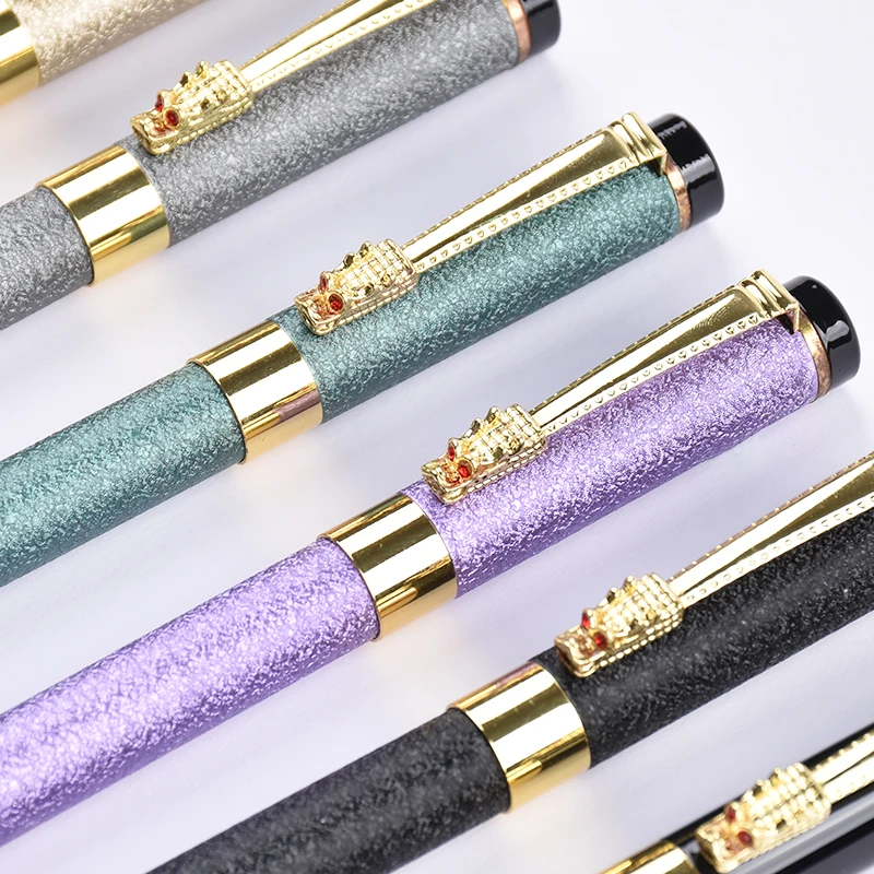 Heavy Luxury Promotional Gift Metal Roller Ball Pen Custom OEM Logo with Chinese Classic Dragon Clip