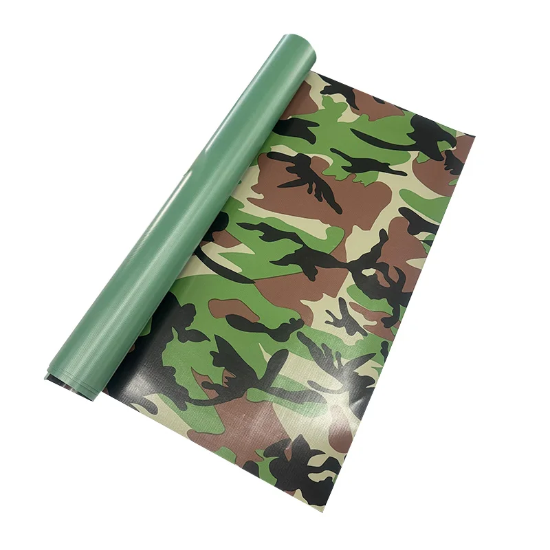 Hot Seller Manufacturer Coated Fabric Camouflage PVC Tarpaulin Roll for Truck Cover Tent Fabric