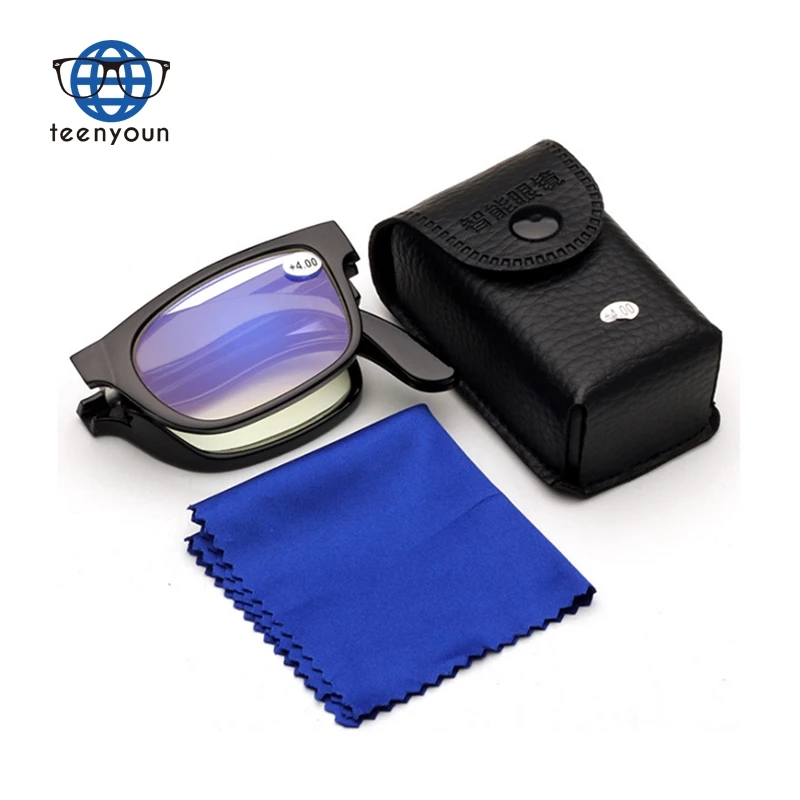 Оптовая продажа очки для чтения Teenyoun с защитой от синего света карманные металлические складные увеличительные тонкие маленькие