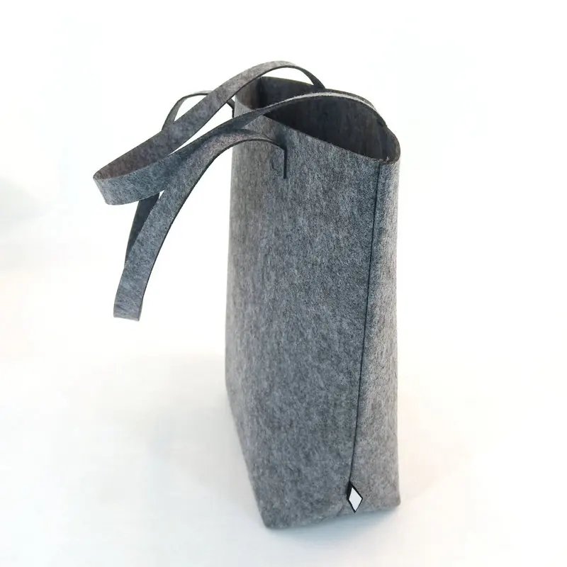 Fashion promotional recycled felt bag custom logo ladies shoulder bag shopping bag