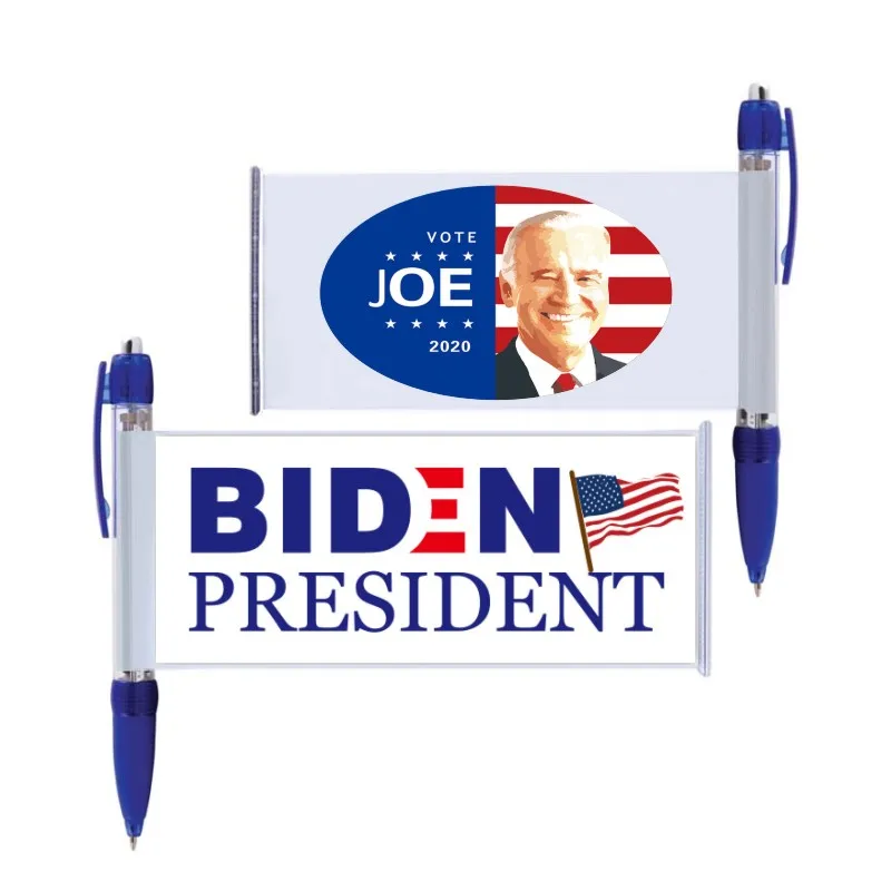 Изготовленный на заказ логотип рекламные пластиковые выдвижной вытащить прокрутка Байден Маркер ручки флага
