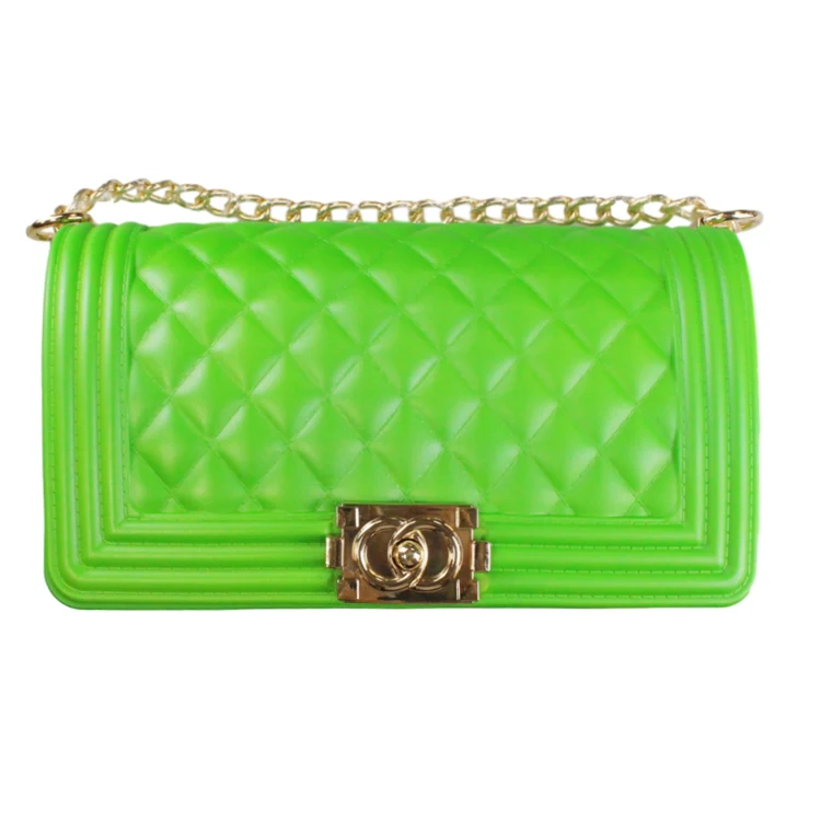 2021 Fashion luxury rainbow purse chain lady colorful bags candy jelly hand bags handbags clear women purses handbag jelly bag