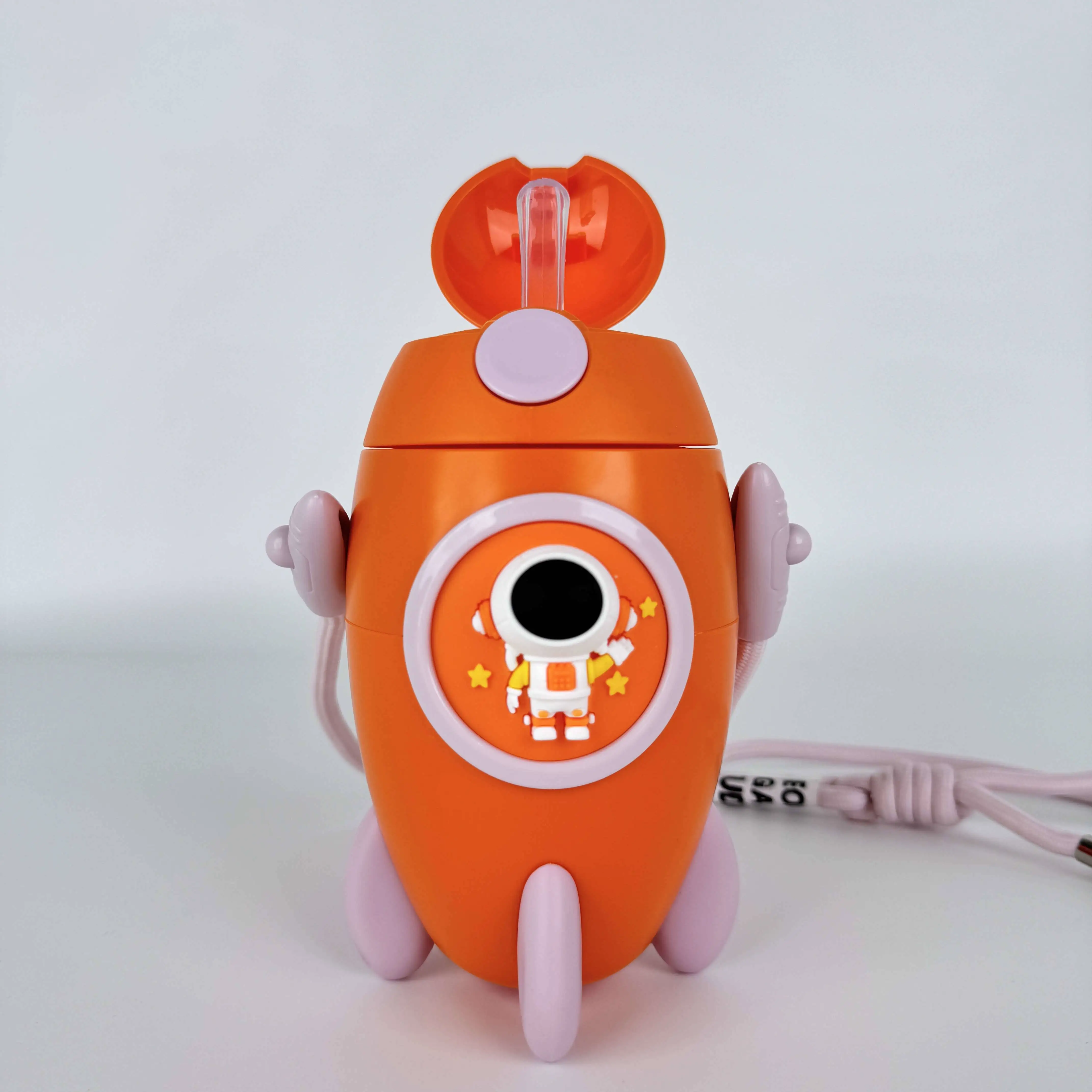 Creative Cartoon Rocket 500ML 16oz Kids Plastic Cute Outer Space Rocket Shaped Water Bottles Cartoon Drinking Water Bottles