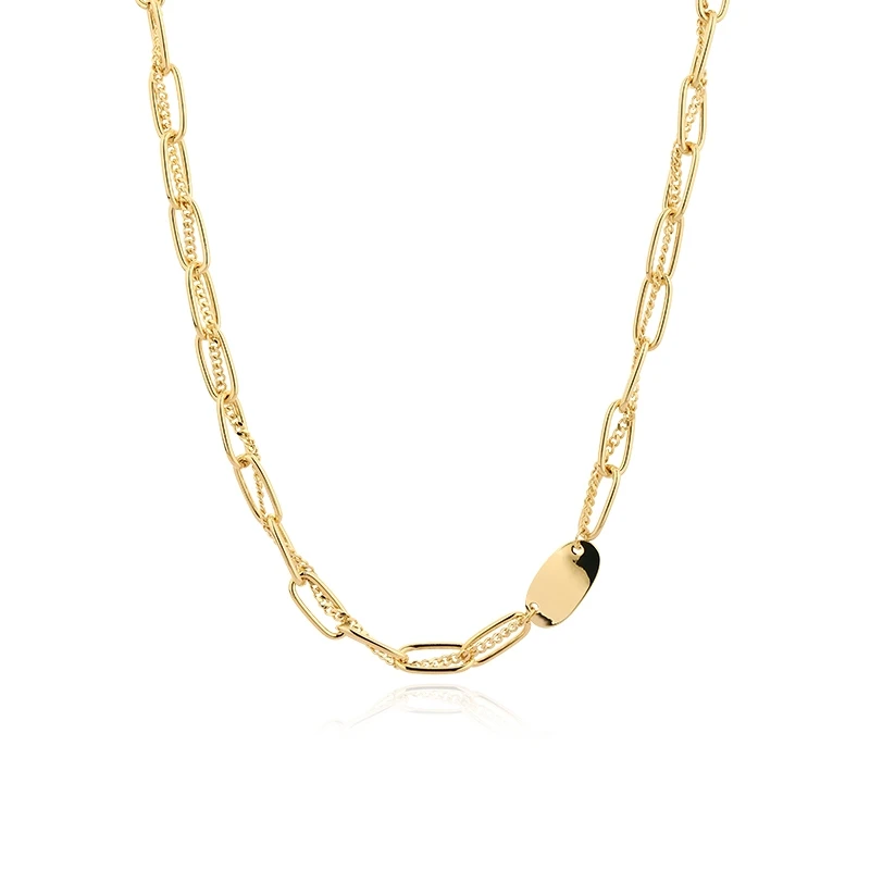 14k золотой крест двойные слои ожерелье Женская мода личность