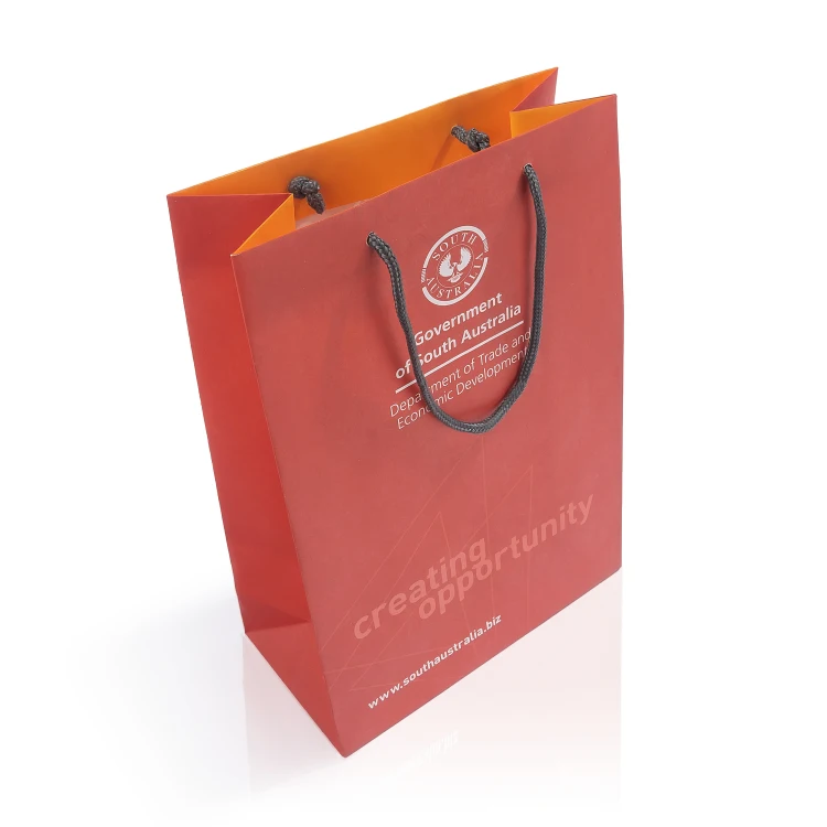 Biodegradable Bags Paper Custom Luxury Red Paper Bags For Jewelry With Handle