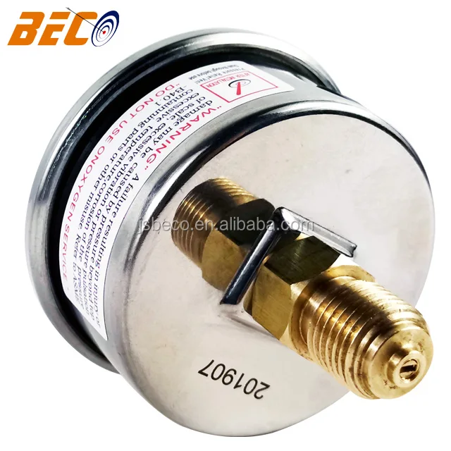 50mm 12Bar Semi Stainless Steel Oil Filled Pressure Gauge With Back Connection