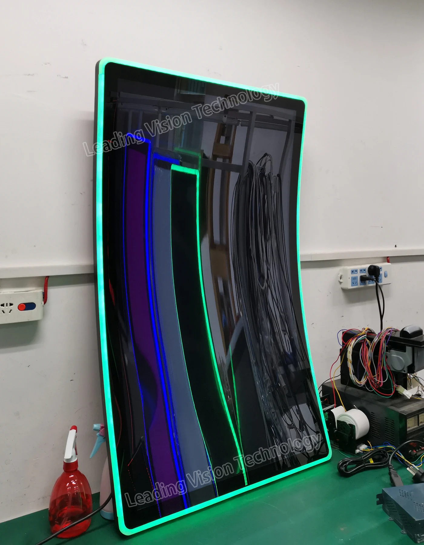 curved 3M ELO game monitor acrylic led strip light curved screen monitor led chasing bar curved monitor