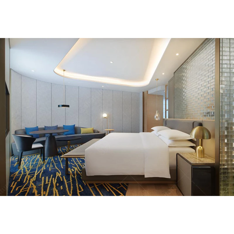 
2020 Foshan Modern 5 Star Hotel Bedroom Furniture Bed Set for Overseas Hotel 