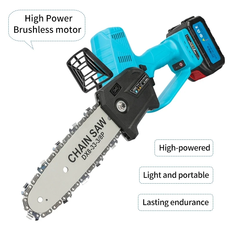 Powerful Mini 8 inch Electric Pruning Saw Battery Powered Pruning Saw with Brushless Motor Cutting Machine Cordless Chain Saw