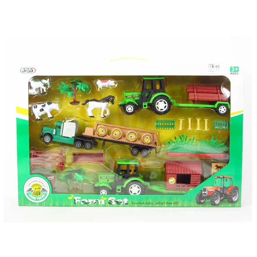 New product kids play farm toys set wholesale plastic toy farmer truck toy