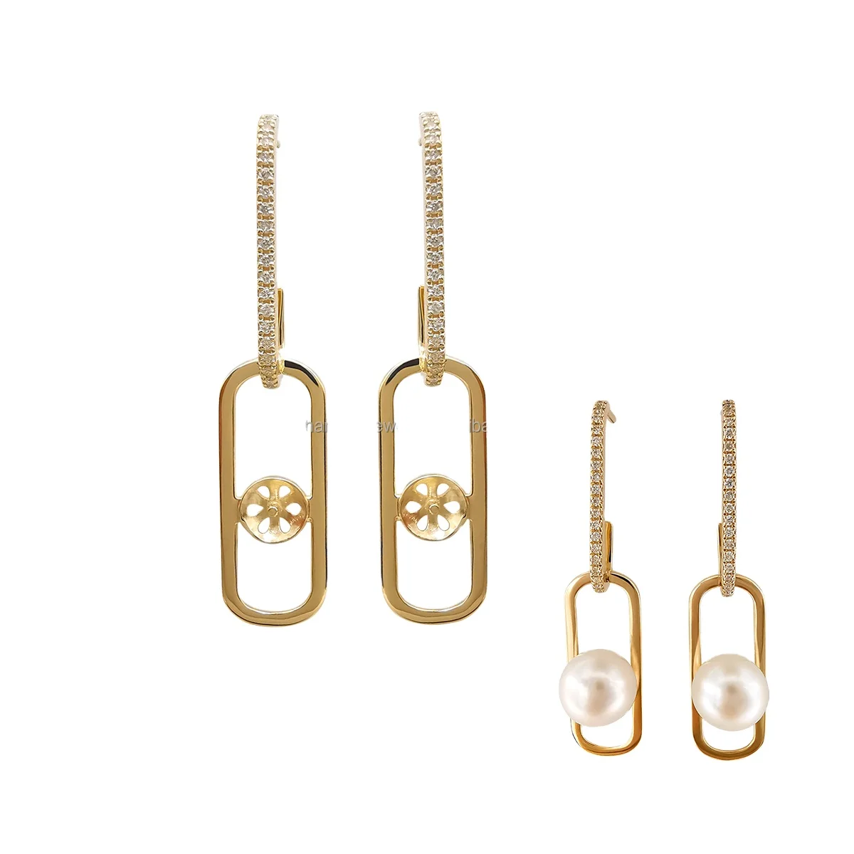 Au585 14k 14ct покрытые настоящим золотом ювелирные украшения серьги крепления жемчужины круглые драгоценные камни бижутерии материал для изготовления ювелирных изделий