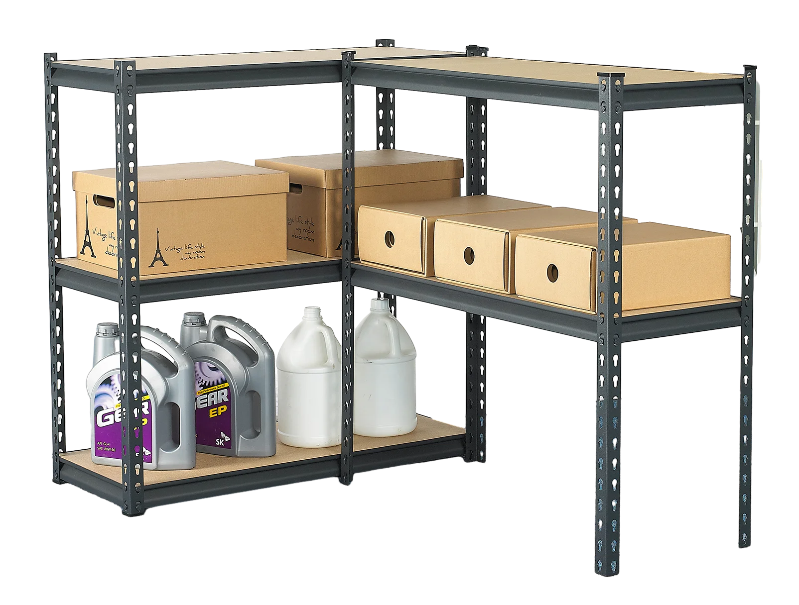 Metal Storage Rack for Easy Installation Boltless Standing 5 Layer MDF Shelf Wire Shelving