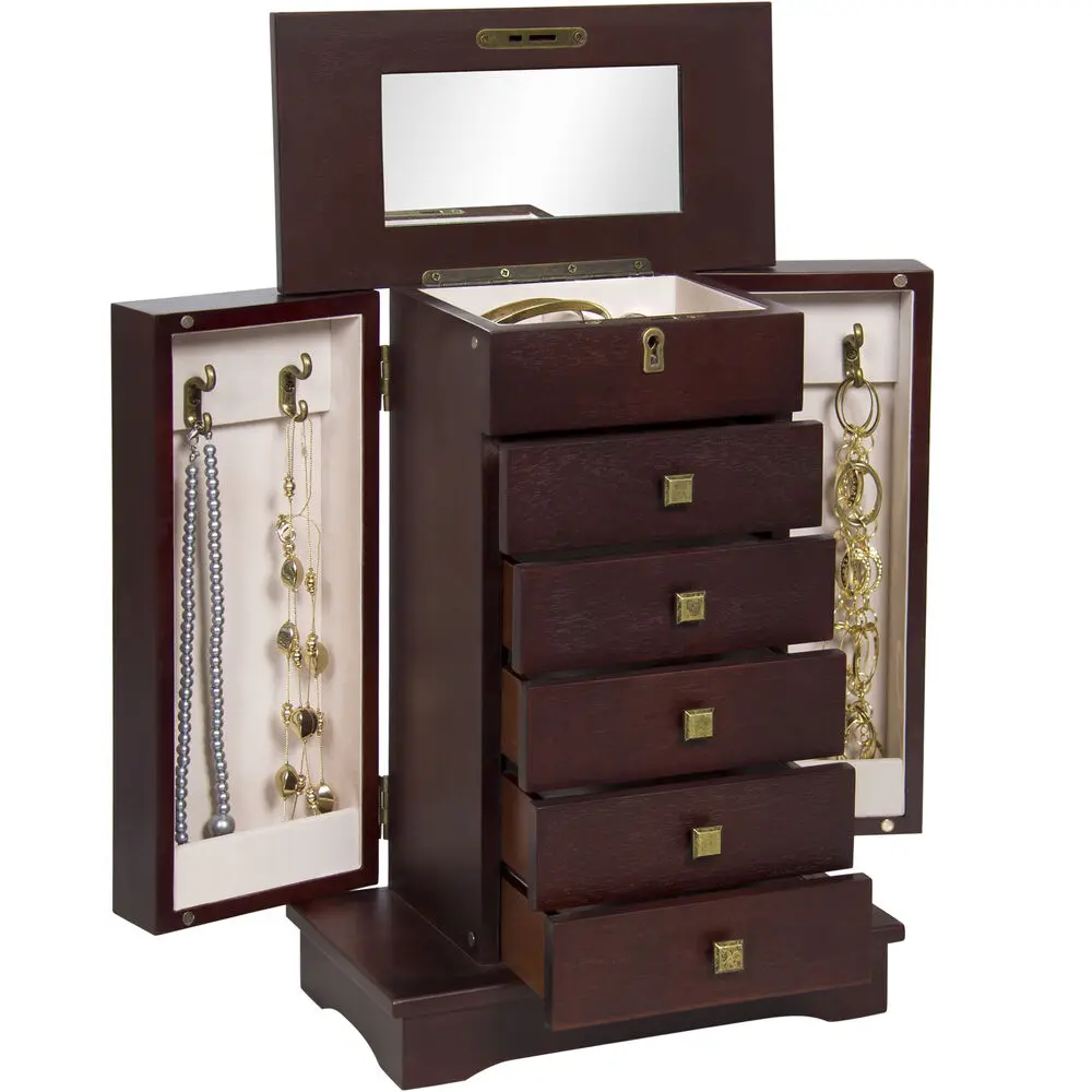 Wholesale High-End Custom Walnut Jade Wooden Organizer Jewelry Gift Storage Box Earring Display