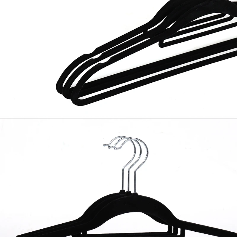 customized black multi-functional velvet tie suits clothes  hanger for adult