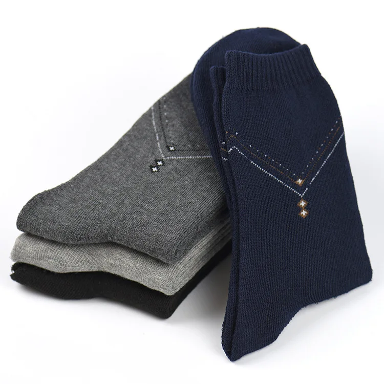 Warm Terry Mens Socks Soft Warm Sensual Cashmere Midcalf Dress Socks For Winter Cold Feet