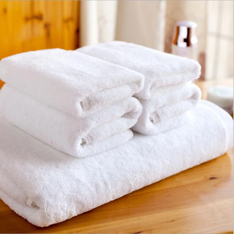 Custom Logo Size 100 Cotton Towel Water Absorbing Anti Slip Plain White Hotel Bath Mat