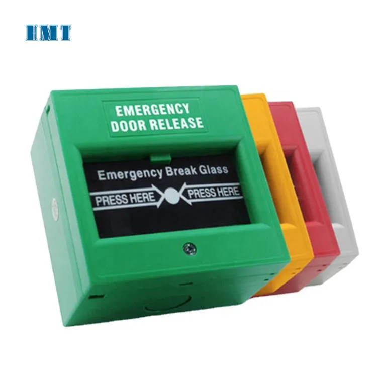Alarm white emergency break glass exit button door release emergency door release button