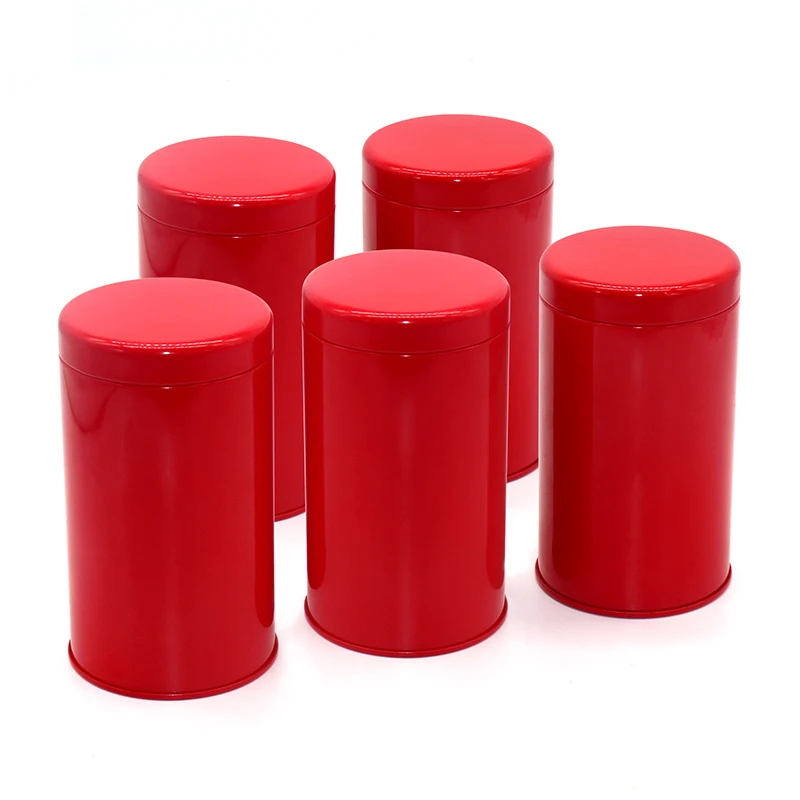 Оптовая продажа печатный дизайн пищевой герметичный круглый черный матовый контейнер для кофейных жестяных банок металлический чая с крышкой