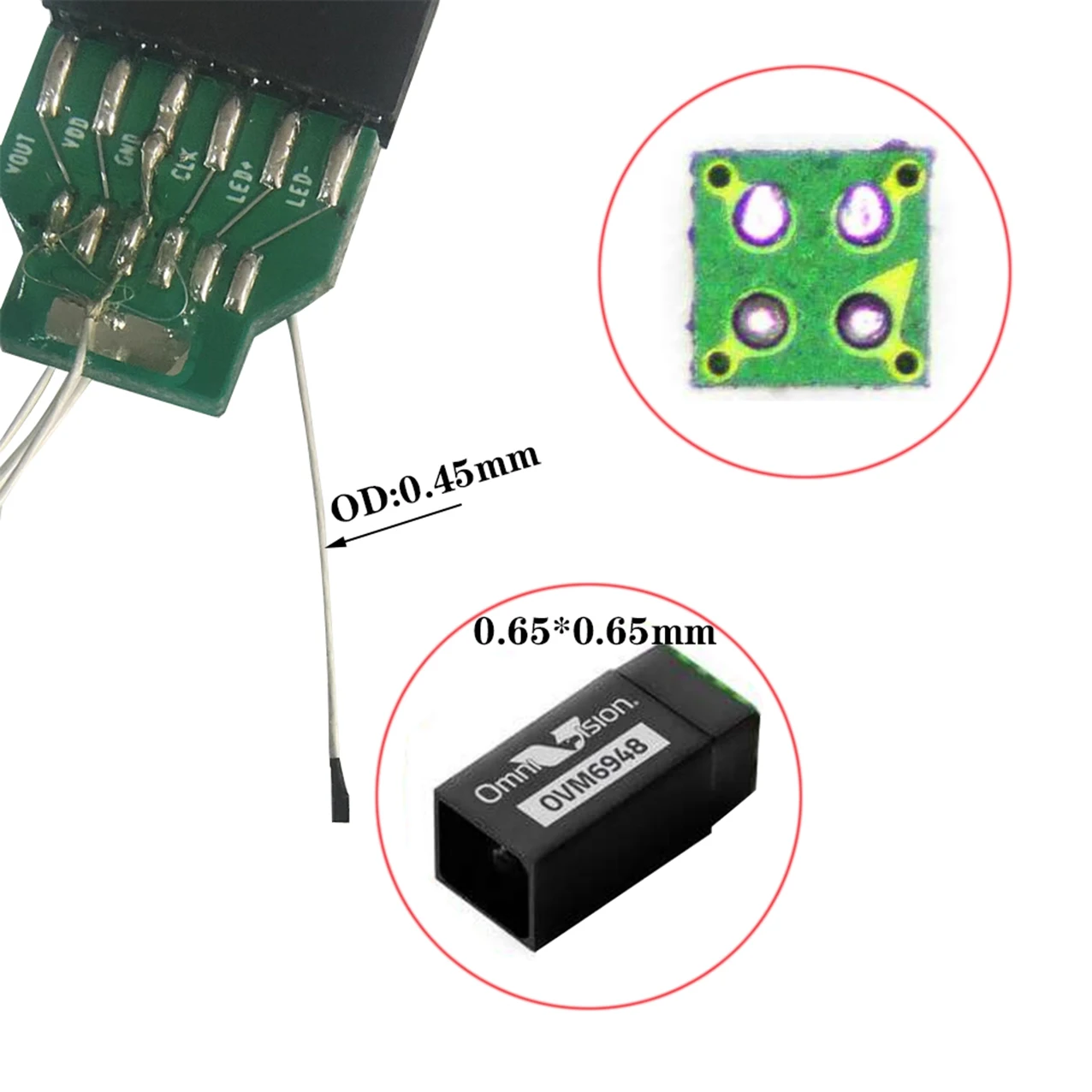 1.0mm Full HD CMOS Sensor Medical Industrial Endoscope Camera Module OVM6948 with High Speed USB 2.0