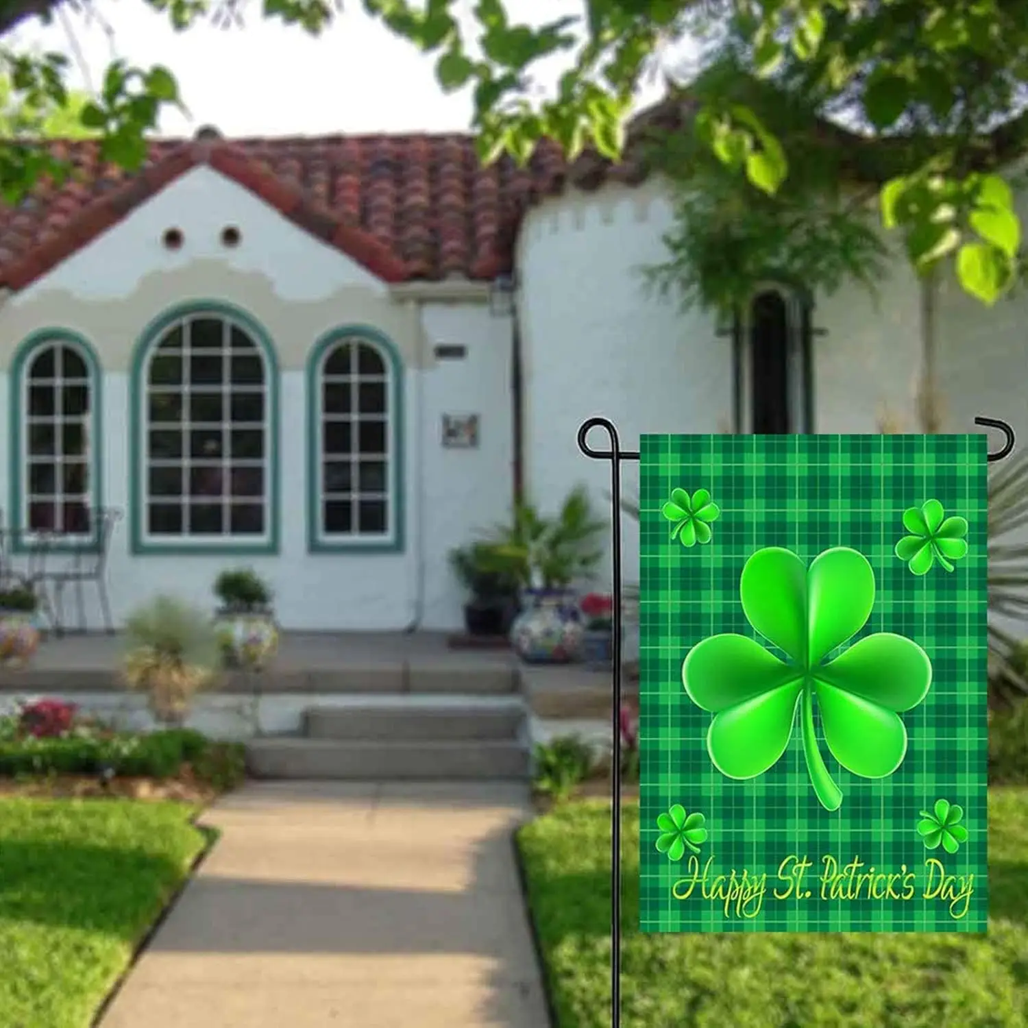 Customized 12*18inches 3 Ply Double Sided Printing Spring Garden Flag for yard decor