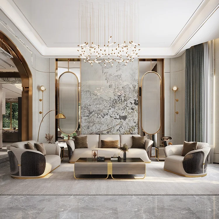 One stop solutions home living room designs modern Italian luxury sofa set furniture
