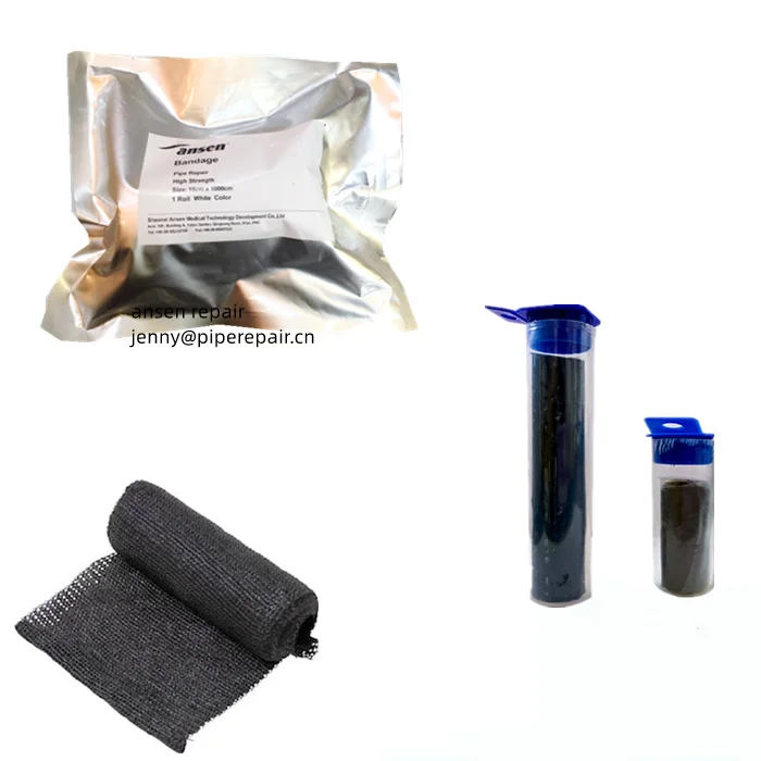 Plumber materials Industrial Fiberglass Fix Tape Water Activated Fiberglass Fix  Pipe Repair Bandage With Putty
