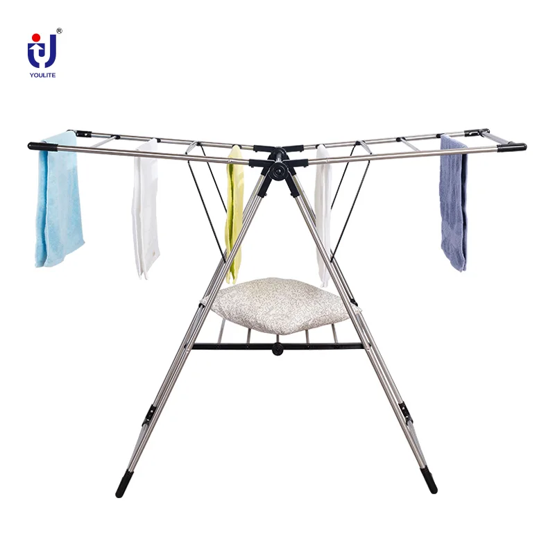 High Level Metal Home stainless steel laundry rack drying rack foldable clothes drying