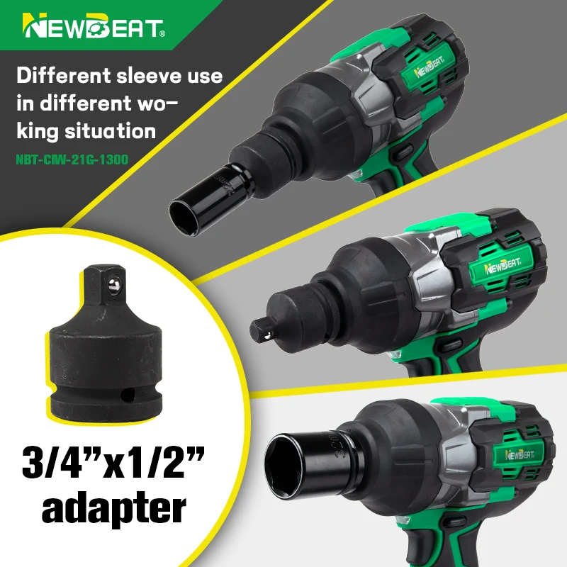 NewBeat Car Nut Brushless Electric Battery Power Wrenches High Torque Heavy Duty Cordless Impact Wrench 3/4