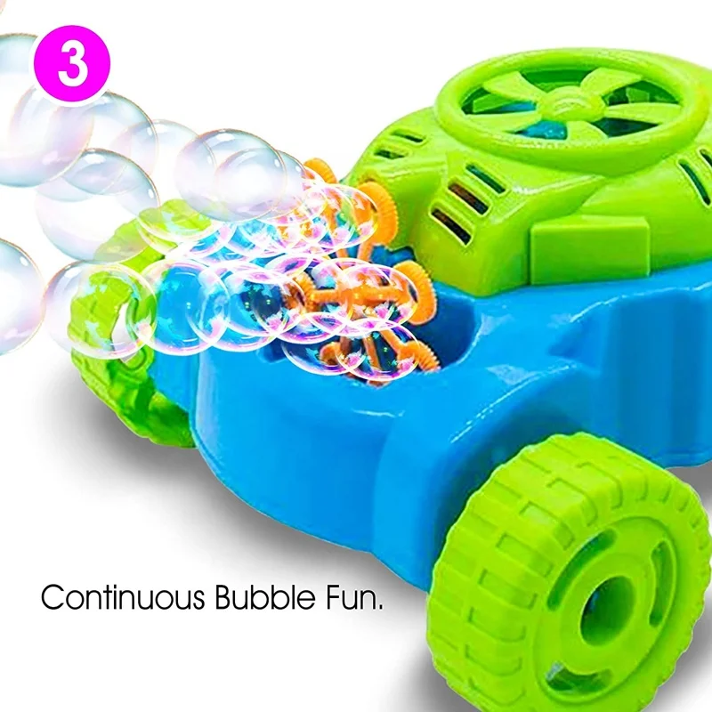 Amazon Hot Selling Electronic Bubble Blower Machine Toys Bubble Lawn Mower Toy for Kids
