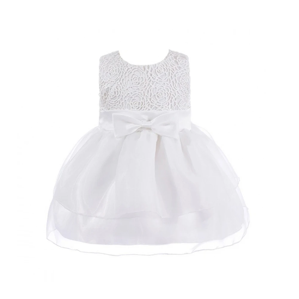 
Mudkingdom baby infant white flower girl suit lace layered vintage prom dress with hair band 