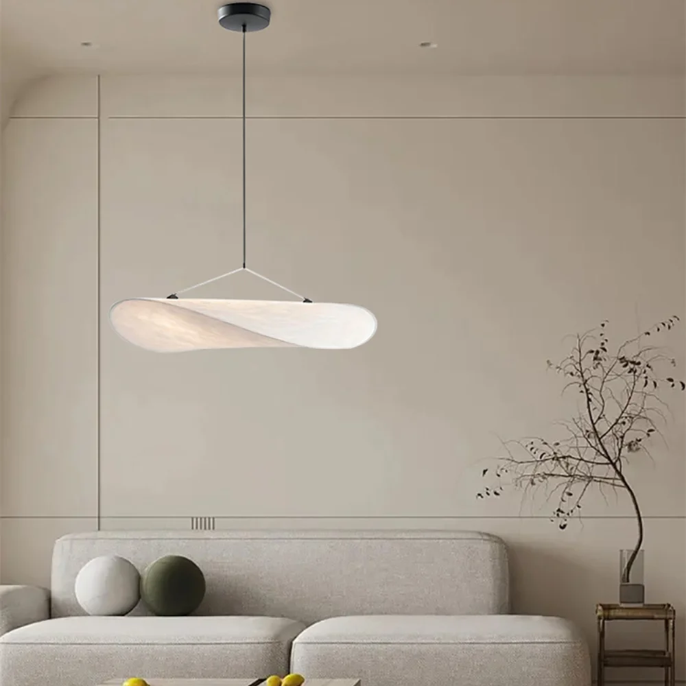 Nordic Silk  Chandelier LED Handmade Milky White Pendant Light for Bedroom Living Room Cafeteria Kitchen Home Decoration