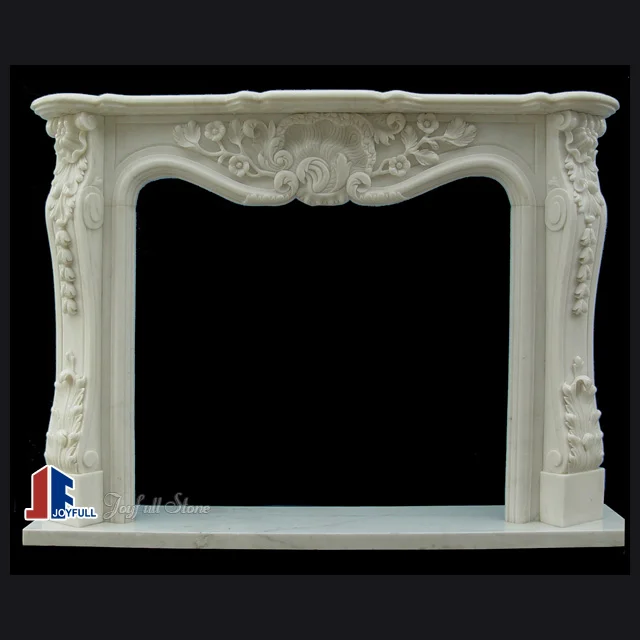 
Decorative indoor Western White Marble Fireplace Mantel Surrounds 