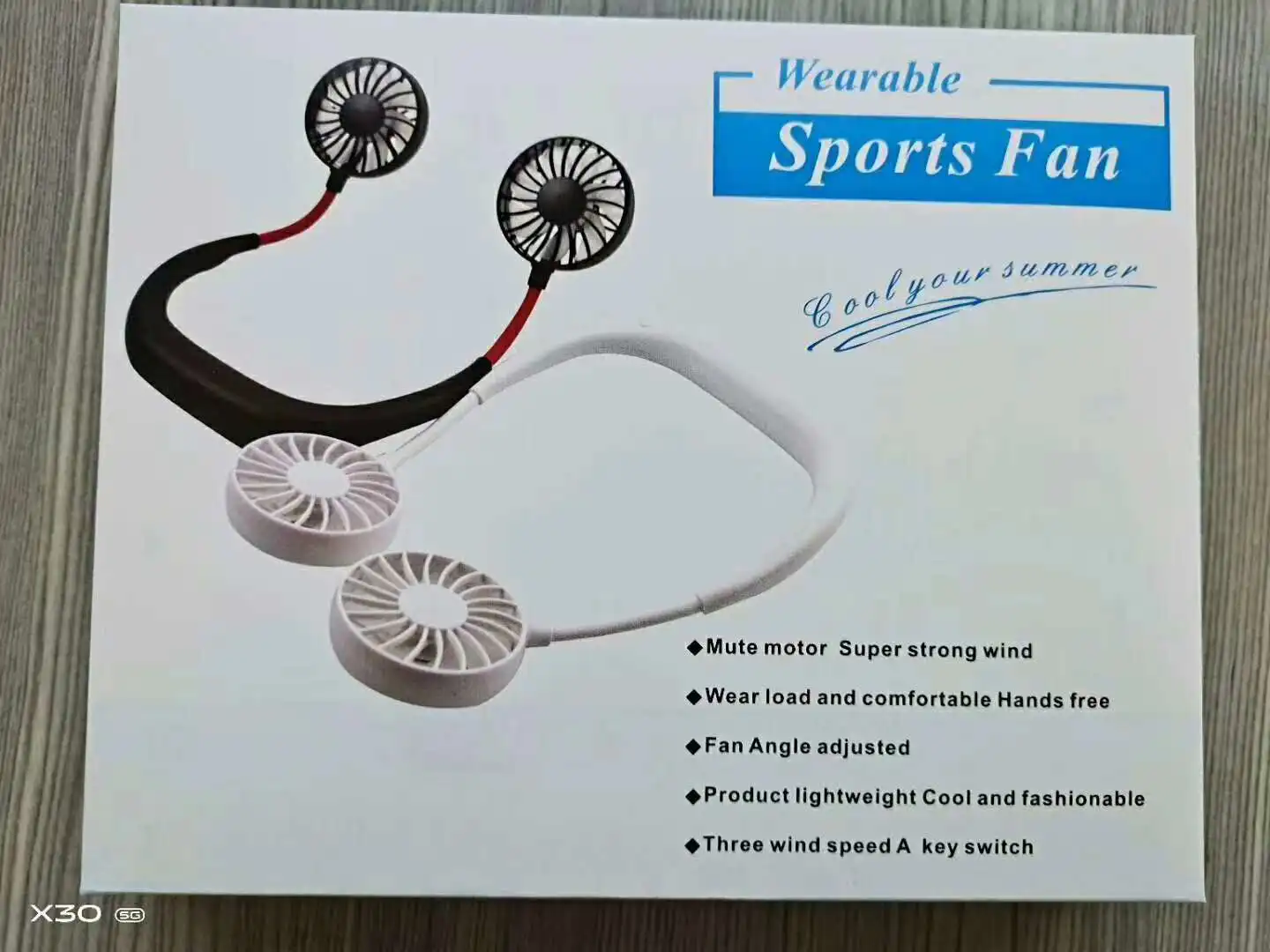 
2021 hottest sell USB rechargeable neck band outdoor fan sport wearable fan with 3 speed adjustable 