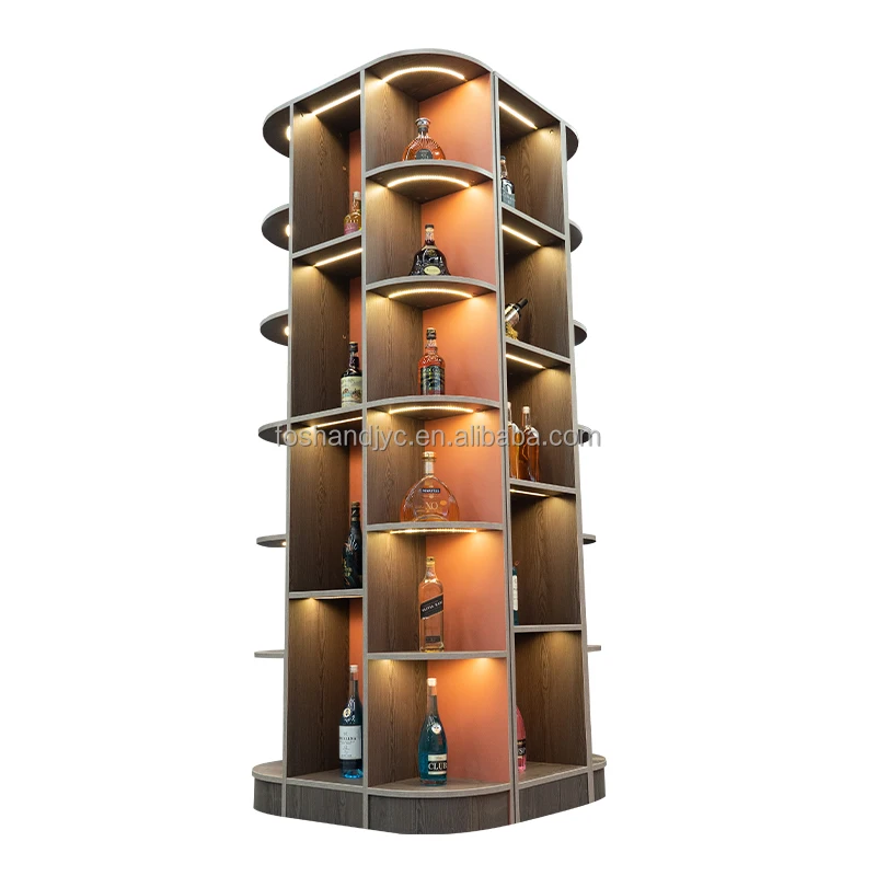 Customized Living Room Furniture Wooden Bar Cabinet Storage Modern Curio Display Bar Corner Wine Cabinet Luxury