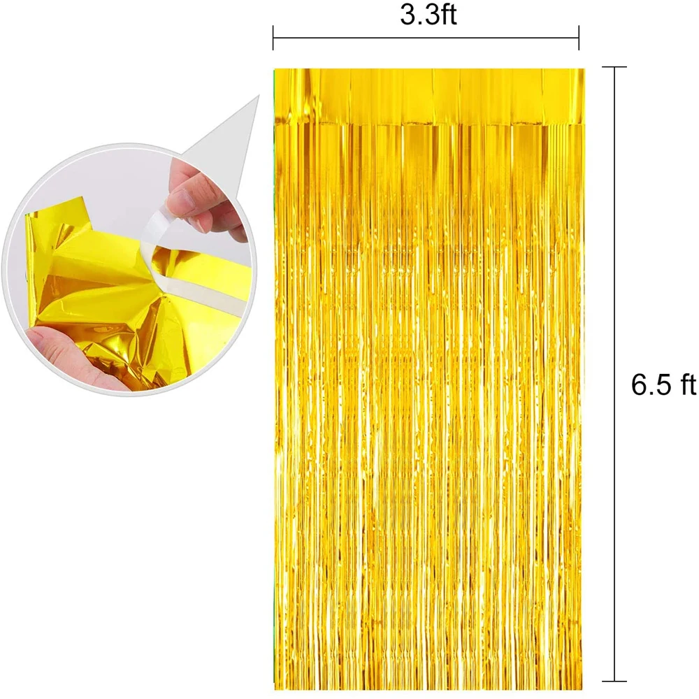 Metallic Tinsel Foil Fringe Curtains for Party Photo Backdrop Wedding Decor