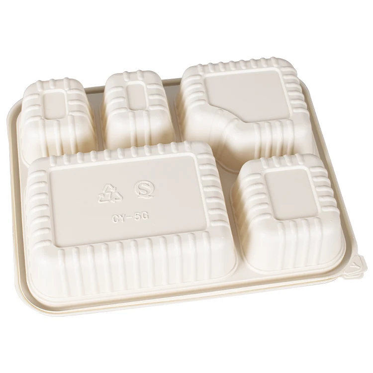 Corn Starch Food Container Degradable Disposable Tableware Customized Green Cornstarch Knife Fork And Spoon Biobased Lunch box