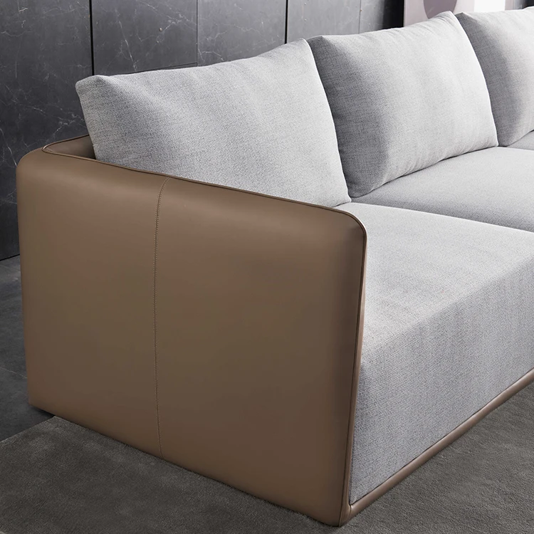MOQ 1 Set Living Room Furniture Sofas L Shape Customized Sectional Fabric Couches Sofa Set On Sale