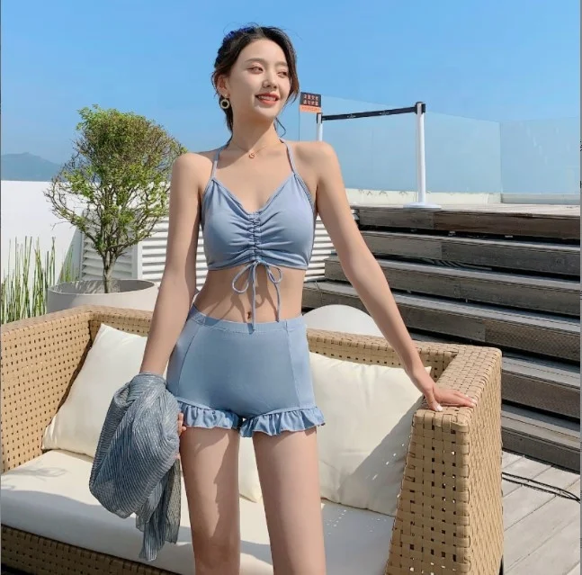 Breathable  sun protection clothes and sexy women bikini sets cute swim wear