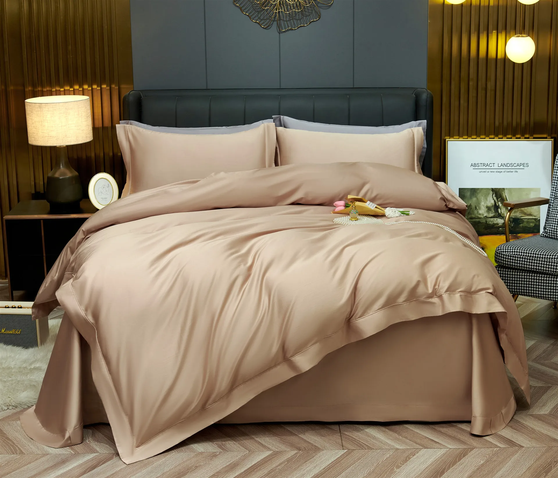 Wholesale Silk Soft 300TC Natural Bamboo Top Quality Bedroom Sheet Sets