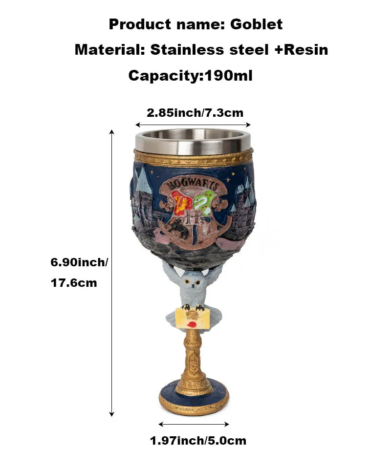 Factory Custom Ravenclaw Magic Hogwarts Decorative Gryffindors Goblets Figurine Harry Cup Potter Hufflepuff Goblet