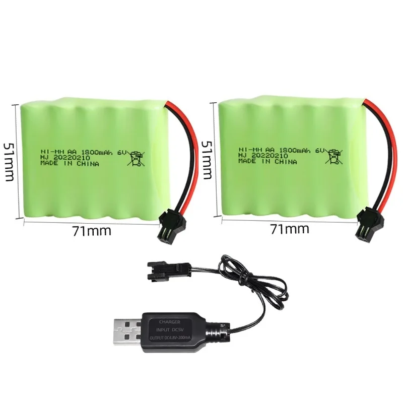 HS 6V 1800mAh Ni-MH Battery RC Stunt Car Truck Boat Toy Car Ni-MH Rechargeable Battery Pack