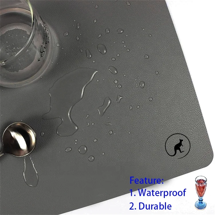 Low Price Hot Selling 4 Pieces Double Sided Leather Placemats Set for Dining Table