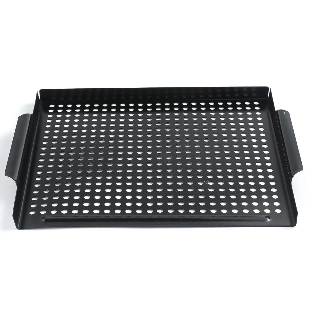 Nonstick Barbecue Grill Topper Outdoor Grill Baskets Stainless Steel BBQ Grill Pan with Perforated Bottom For Cookware Meat
