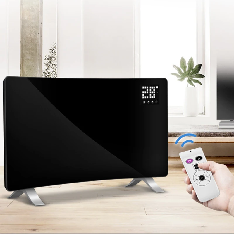 Portable 24-Hour Timer Tempered Glass Convection Panel Heater Wall Mount Freestanding with WIFI Thermostat Indoor Use Bathroom